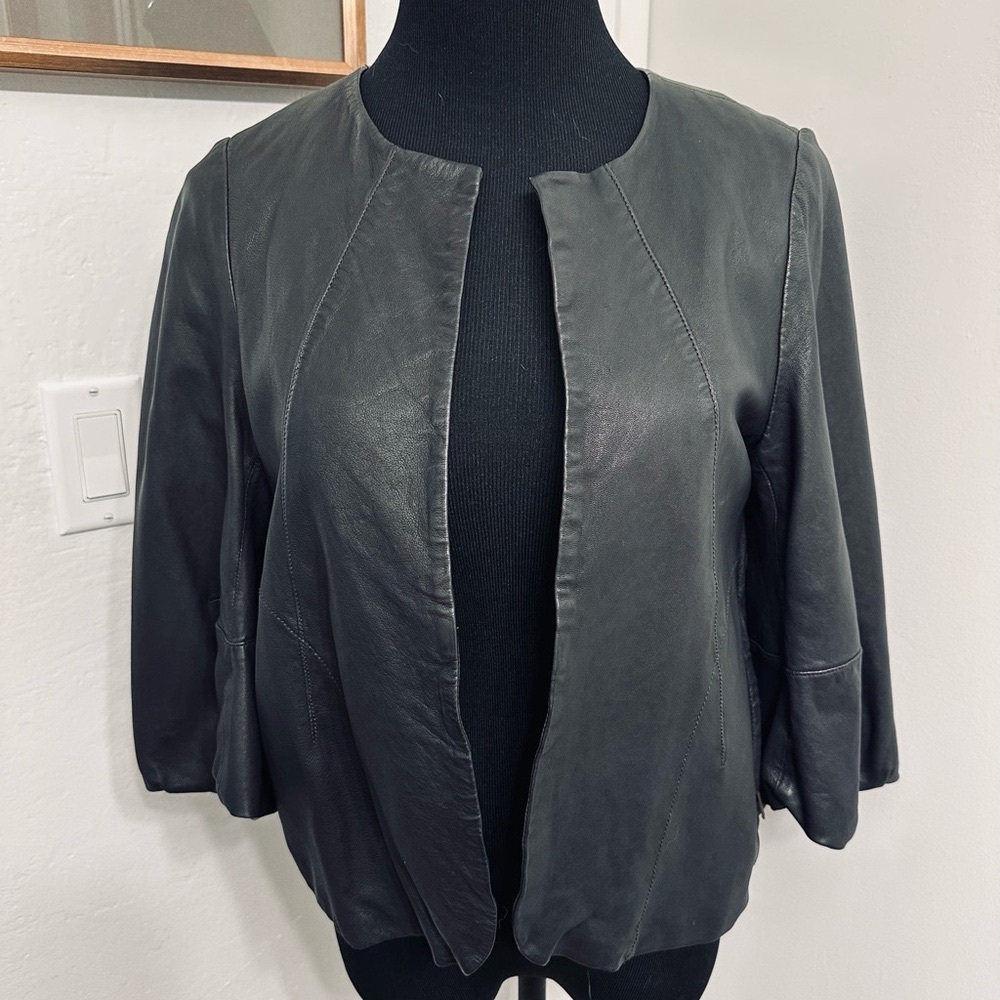 JOIE lamb leather cropped jacket size small